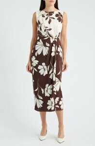 �A���N���C�� ���f�B�[�X �g�b�v�X �����s�[�X �t�����[�� �}�L�V �t�����[ Anne Klein Floral Faux Wrap Maxi Dress DARK CHOCOLATE/ WHITE DOVE �z���C�g