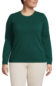 �����Y�G���h ���f�B�[�X �A�E�^�[ �p�[�J�[�E�X�E�F�b�g �v���X�T�C�Y �Z�[�^�[ Lands' End Cashmere Sweater (Plus) Bright Ever green Donegal