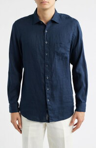 ���b�h�A���h�O�� �����Y �g�b�v�X �V���c ���l�� Rodd & Gunn Coromandel Button-Up Linen Shirt Eclipse