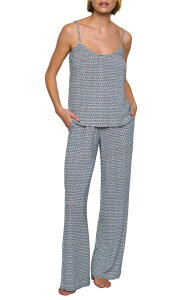 �G�o�[�W�F�C ���f�B�[�X �A���_�[�E�F�A �i�C�g�E�F�A �v�����g �p���c Eberjey Gisele Printed Camisole Pants Pajamaseashell Navy �l�C�r�[