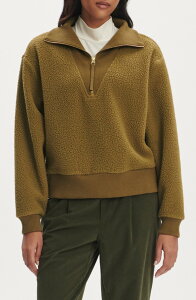 �o�[���C ���f�B�[�X �A�E�^�[ �p�[�J�[�E�X�E�F�b�g �t���[�X Varley Jaylin High Pile Fleece Half-Zipullover Olive Leaf �I���[�u