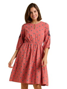 �E�B�O�� ���f�B�[�X �g�b�v�X �����s�[�X �~�f�B Brakeburn Rolling 3/4 Sleeve Round Neck Midi Dress Pink �s���N