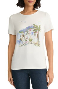 �W���[���Y�j���[���[�N ���f�B�[�X �g�b�v�X �V���c �v�` �O���t�B�b�N Jones New York Graphic T-Shirt (Petite Regular) NATURAL WHITE �z���C�g