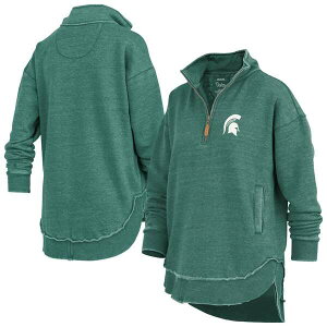 �v���X�{�b�N�X ���f�B�[�X �A�E�^�[ �p�[�J�[�E�X�E�F�b�g �V���c Women's Pressbox Green Michigan State Spartans Northfork Sojourn Poncho Quarter-Zip Sweatshirt Green �O���[��
