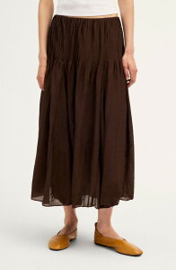 ���C�h�E�F�� ���f�B�[�X �{�g���X�J�[�g �~�f�B Madewell Pintuck Midi Skirt DARK CHICORY