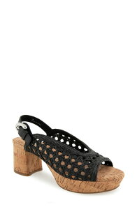 �G�A���\�[���Y ���f�B�[�X �V���[�Y �T���_�� �v���b�g�t�H�[�� Aerosoles Cornelia Slingback Platform Sandal Black Embroidered/ Cork Heel �u���b�N