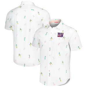 �g�b�~�[�o�n�} �����Y �g�b�v�X �V���c Men's Tommy Bahama White New York Giants Nova Wave Flocktail Button-Up Shirt White �z���C�g