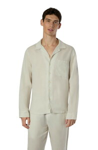 �I�j�A �����Y �g�b�v�X �V���c ���l�� Onia Linen Home Long Sleeve Camp Shirt Stone �X�g�[��