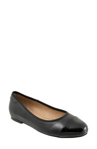 �g���b�^�[�Y ���f�B�[�X �V���[�Y �p���v�X �L���b�v Trotters Clara Cap Toe Flat Black �u���b�N