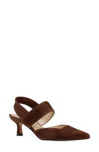 �y�����[�_ ���f�B�[�X �V���[�Y �q�[�� Pelle Moda Kiam Slingback Pointed Toe Kitten Heel Pump Espresso