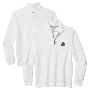 �g�b�~�[�o�n�} �����Y �A�E�^�[ �W���P�b�g�E�u���]�� Men's Tommy Bahama White Ohio State Buckeyes Montego Bay Half-Zip Jacket White �z���C�g