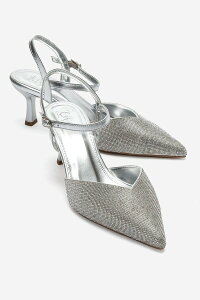 �v�����[�O�V���[�Y ���f�B�[�X �p���v�X Prologue Shoes Nivora Stiletto Pump Silver Beaded �V���o�[