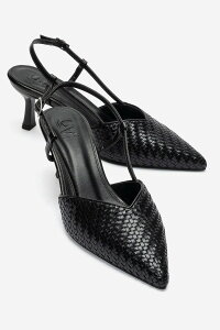 �v�����[�O�V���[�Y ���f�B�[�X �q�[�� Prologue Shoes Mavero Slingback Stiletto Pump Black �u���b�N