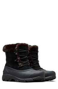 �\���� ���f�B�[�X �V���[�Y �u�[�c�E���C���u�[�c SOREL Snow Angel Faux Fur Detail Waterproof Boot Black �u���b�N