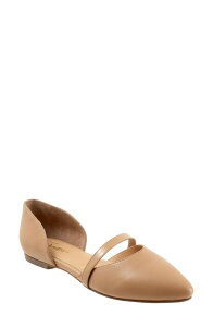 �g���b�^�[�Y ���f�B�[�X �V���[�Y �p���v�X Trotters Emory d'Orsay Pointed Toe Flat Beige �x�[�W��