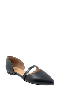 �g���b�^�[�Y ���f�B�[�X �V���[�Y �p���v�X Trotters Emory d'Orsay Pointed Toe Flat Navy �l�C�r�[