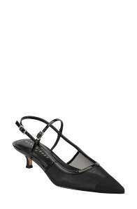 �}�[�N�E�t�B�b�V���[ ���f�B�[�X �V���[�Y �q�[�� Marc Fisher LTD Ceddy Slingback Pointed Toe Kitten Heel Pump Black �u���b�N