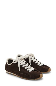 �}���S ���f�B�[�X �V���[�Y �X�j�[�J�[ �X�G�[�h �R���g���X�g MANGO Contrast Suede Sneaker Chocolate �`���R���[�g