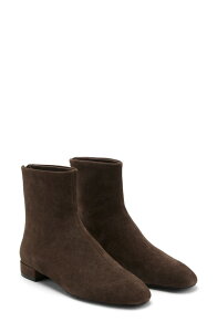 �}���S ���f�B�[�X �V���[�Y �u�[�c�E���C���u�[�c �A���N�� MANGO Round Toe Ankle Bootie Chocolate �`���R���[�g