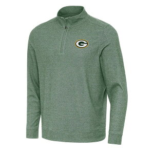�A���e�B�O�A �����Y �A�E�^�[ �p�[�J�[�E�X�E�F�b�g Men's Antigua Hunter Green Bay Packersubtle Quarter-Zip Top Hunter Green �O���[��