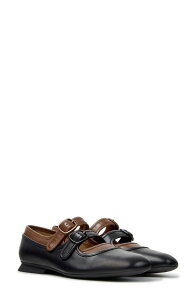 �J���y�[�� ���f�B�[�X �V���[�Y �p���v�X Camper Casi Myra Mary Jane Flat (Women) BLACK �u���b�N