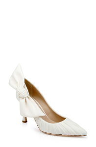 �o�b�h�O���C�~�b�V�J ���f�B�[�X �V���[�Y �q�[�� Badgley Mischka Collection Vanesa Pointed Toe Pump Ivory Fabric �A�C�{���[