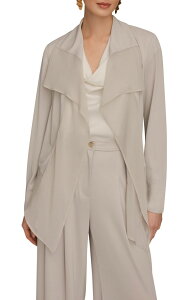 �_�i �L������ �j���[���[�N ���f�B�[�X �A�E�^�[ �W���P�b�g�E�u���]�� Donna Karanew York Mixed Media Open Front Jacketuscan Grey �O���[