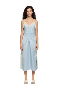 �T���h�� ���f�B�[�X �g�b�v�X �����s�[�X �T�e�� �}�L�V SANDRO Satin-effect maxi dress with strapsky blue �u���[