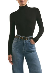 �t�F�C�o���b�g �h�[�^�[ ���f�B�[�X �g�b�v�X �V���c ���b�N�l�b�N Favorite Daughter Long Sleeve Mock Neck Rib Top BLACK �u���b�N