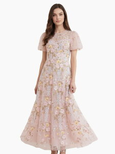 �j�[�h���A���h�X���b�h ���f�B�[�X �g�b�v�X �����s�[�X �}�L�V Needle & Thread Garden Rose Short Sleeve Maxi Gown Shell/Pastel Blue �u���[