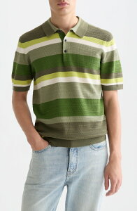 �X�R�b�`�A���h�\�[�_ �����Y �g�b�v�X �|���V���c Scotch & Soda Stripe Textured Polo Garden Green Stripe �O���[��
