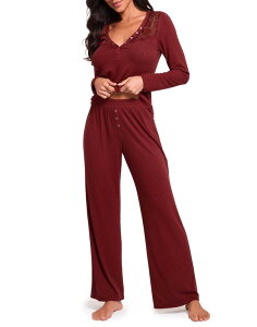 �A�h�A�~�[ ���f�B�[�X �A���_�[�E�F�A �i�C�g�E�F�A Adore Me Zahra Pajama Lounge Set Medium Red ���b�h