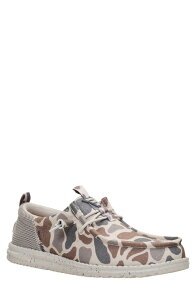 �w�C�f���[�h �����Y �V���[�Y �X���b�|���E���[�t�@�[ Hey Dude x Burlebo Wally Funk Deer Camo Slip-On (Men) TAUPE/ CAMO �g�[�v