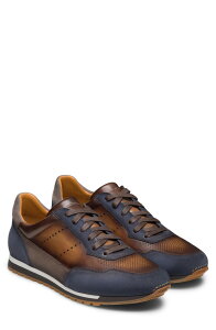 �}�O�i�[�j �����Y �V���[�Y �X�j�[�J�[ Magnanni Serrano Low Top Sneaker (Men) BLUE / BROWN �u���[