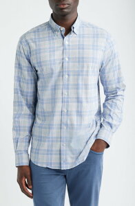�W���j�[ �I�[ �����Y �g�b�v�X �V���c �_�E�� johnnie-O Mosley Plaid Performance Twill Button-Down Shirt SAPPHIRE �T�t�@�C�A