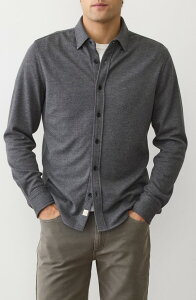 �}���[�� ���C���[ �����Y �g�b�v�X �V���c �j�b�g Marine Layer Pacifica Stretch Knit Shirt Charcoal Heather �`���R�[��
