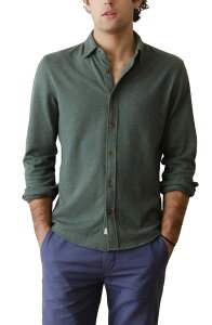 �}���[�� ���C���[ �����Y �g�b�v�X �V���c Marine Layer Pacifica Button-Up Shirt Green Heather �w�U�[