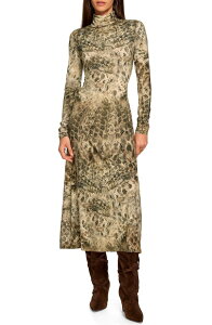 ���C�~�[ �u���b�N ���f�B�[�X �g�b�v�X �����s�[�X �^�[�g���l�b�N �~�f�B Ramy Brook Valerie Turtleneck Midi Dress BONE PYTHON