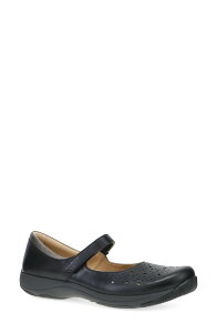 �_���X�R ���f�B�[�X �V���[�Y �p���v�X Dansko Stacy Wide Mary Jane Flat Black Waxy Burnished �u���b�N