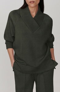 �o�[���C ���f�B�[�X �A�E�^�[ �p�[�J�[�E�X�E�F�b�g �V���c Varley Macie Zip Hem Sweatshirt OLIVE MARL �}�[��