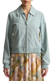 アヴェックレフィーユ レディース アウター ジャケット・ブルゾン コットン Avec Les Filles Cotton Zip Bomber Jacket FERN