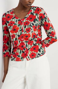 �V�[�\���g�R�[���E�H�[�� ���f�B�[�X �g�b�v�X �V���c �R�b�g�� Seasalt Cornwall Studio Glass Organicotton Button-Up Top STRIPEY FLORAL MOSS