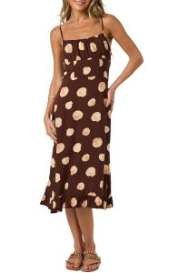 �I�j�[�� ���f�B�[�X �g�b�v�X �����s�[�X �~�f�B O'Neill Jorgie Camila Shell Midi Dress CHOCOLATE �`���R���[�g