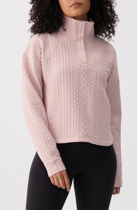 ���� ���f�B�[�X �g�b�v�X �V���c �n�[�t�W�b�v Lole Colette Half Zip Top BALLERINA