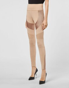 �t�B���b�v�v���C�� ���f�B�[�X �{�g���X �J�W���A���p���c ���M���X PHILIPPLEIN Leisurewear Biker Leggings Iconic Plein Women beige �x�[�W��