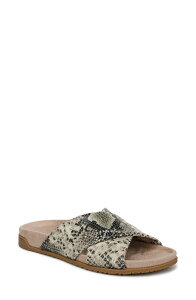�o�C�I�j�b�N ���f�B�[�X �V���[�Y �T���_�� Vionic Etna Crossover Slide Sandal Cream Snake �N���[��