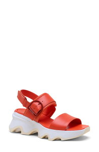 �\���� ���f�B�[�X �V���[�Y �q�[�� �T���_�� SOREL Kinetic Impact Wedge Slide Sandal Crimson Fire/ Honey White �z���C�g