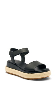 �\���� ���f�B�[�X �V���[�Y �T���_�� �v���b�g�t�H�[�� �A���N�� SOREL Sunpeak Ankle Straplatform Sandal Black/ Gum 2 �u���b�N