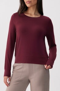 ���� ���f�B�[�X �g�b�v�X �V���c Lole Dynamic Striped Long Sleeve Performance T-Shirt DEEP WINE ���C��