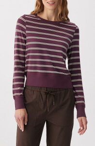���� ���f�B�[�X �g�b�v�X �V���c Lole Dynamic Striped Long Sleeve Performance T-Shirt MULBERRY DYNAMIC STRIPE �X�g���C�v